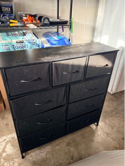 Dresser with canvas drawers