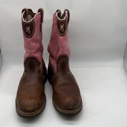 Browning Pink and Brown Winter Boots cowgirl size 9.5 M