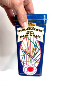Vintage Pick-Up Sticks & Metal Jacks Game Set Tin Kids Collection Complete Retro Toy