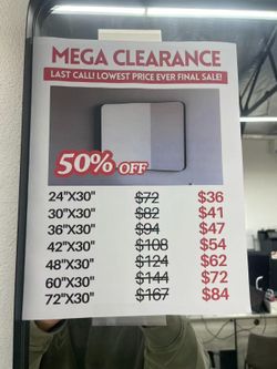 Bathroom Mirror Sale, Black Bathroom Mirror,  24" 30" 36" 42" 48" 60" 72" Basic Bathroom Mirror , Great Price , Value Deal for Bathroom 
