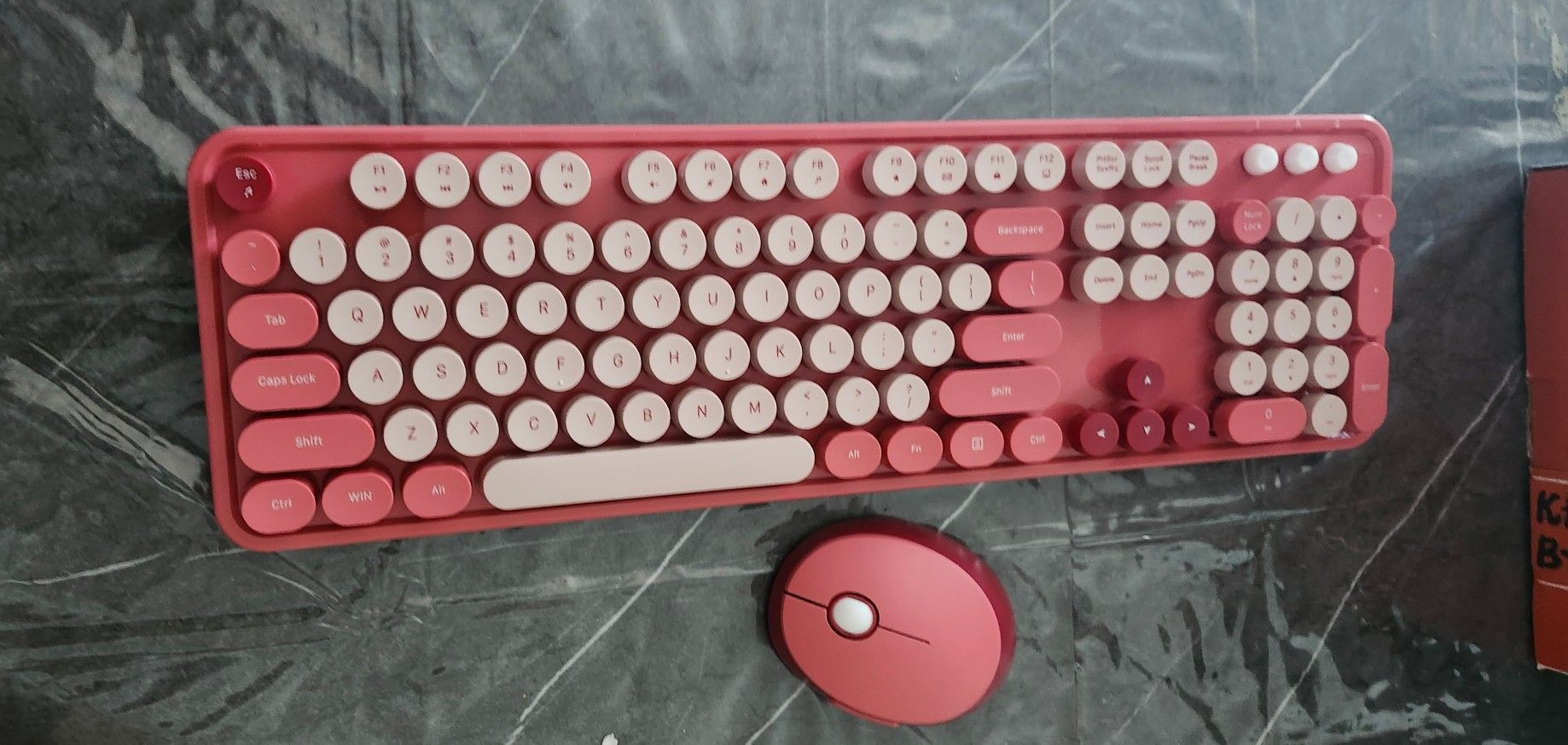 LD Retro Typewriter Style Wireless Keyboard Mouse Combo Missing Dongle