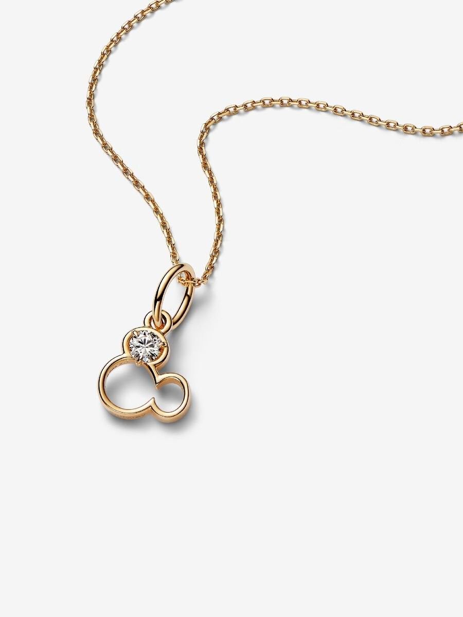 Pandora Mickey Mouse Silhouette Charm Necklace Set