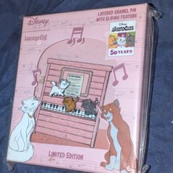 The Aristocats JUMBO LE Disney Pin ✿ Cats Marie Toulouse Berlioz Pink Piano Move