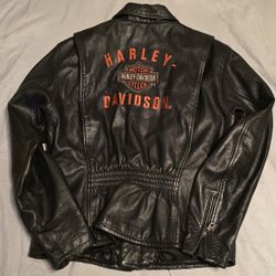 Women's Harley-Davidson Black Leather Jacket With Logo