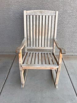Weathered Wooden Rocking Chair