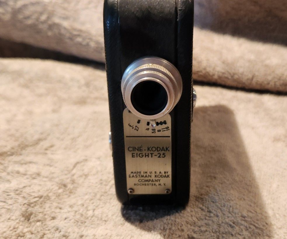 vintage Movie Camera With Original Leather Case With Strap