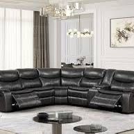 New Reclining Sectional.  Brown Or Dark Grey Breathable Leatherette.  123x110x41H.  Free Delivery!