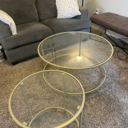 Gold Coffee Table & Side Table