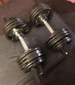 Fitness Gear Olympic Dumbbell Handles with weights for Sale in