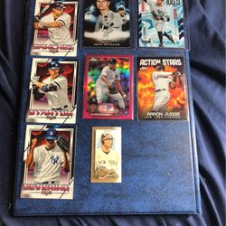New York Yankees Baseball Cards Ft. 2023 Topps Chrome Update Wandy Peralta Magenta Refractor 288/399 And 2 Judge Inserts +