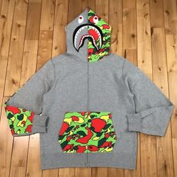 Grey Black Red Bape Jacket 