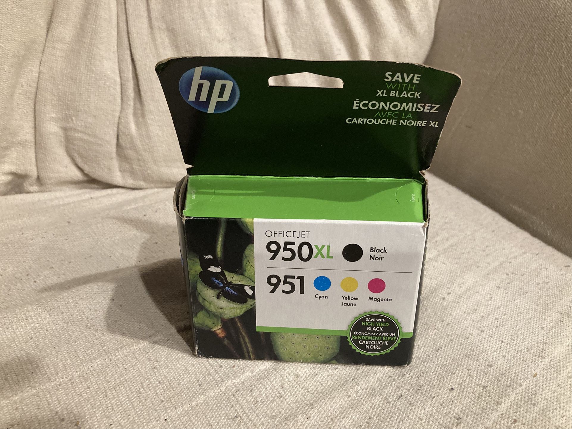 Genuine HP 950XL/951 4-pk C2P01FN OEM Ink Black Cyan Magenta Yellow New Exp 2016