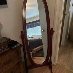 Full Size Wood Pivoting  Mirror 