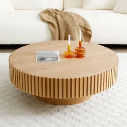 Round fluted coffee table