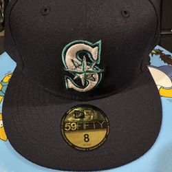 Seattle Mariners Fitted Hat Size 8 