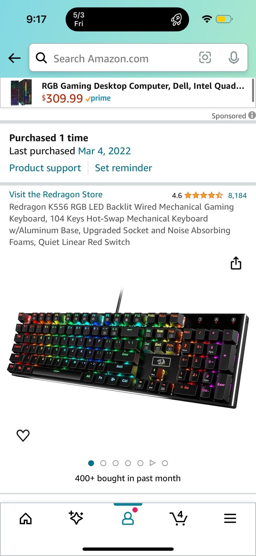 Gaming keyboard