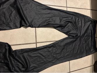 Black Latex Flared Leggings