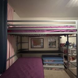 Twin Loft Bed With Desk And Shelves
