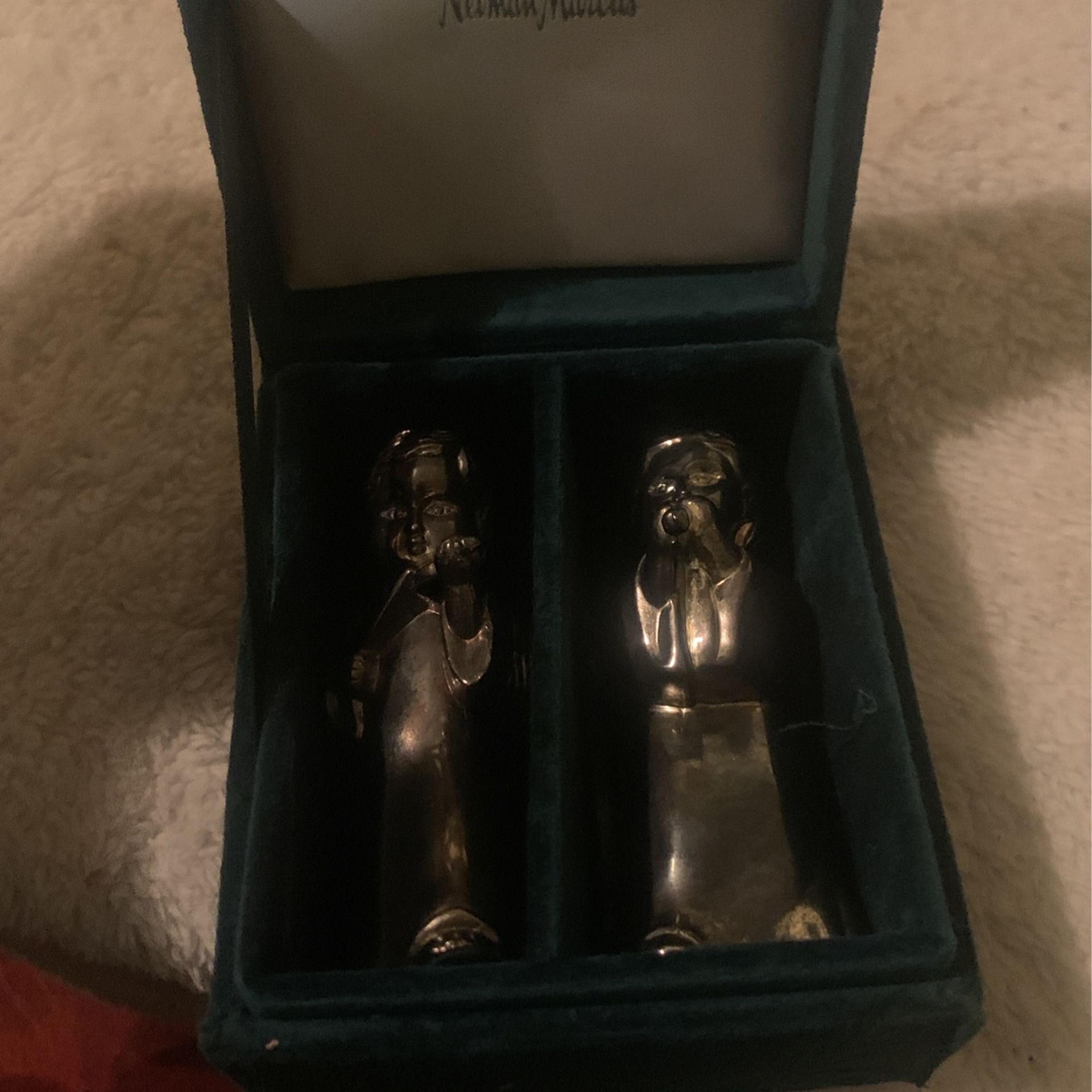 Christmas Angel Salt & Pepper Shakers Silver Treasures By Godinger Original Box