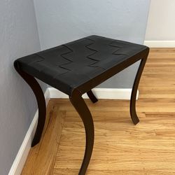 Sturdy Iron-Leg Stool with Lattice Leather Seat – $60 OBO