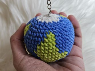 Crochet Earth Keychain