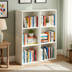 Homy Casa MANDI III 2PC 3-Tier Storage Shelf Set Standard Bookcase Vertical Organizer