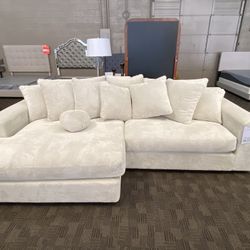 Oversized White Cream Sectional Couch