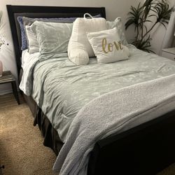 Queen Sized Bed Frame, Footboard, And Headboard