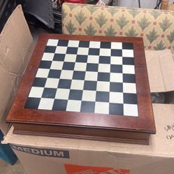Wooden Chess Board And Checkers
