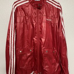 Adidas Originals Lipstick Red Jacket Womens Sz L 