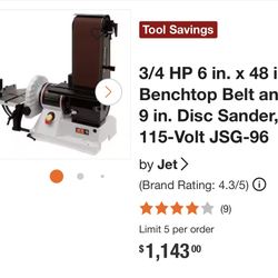 Jet JSG-96 Belt Sander/Disc Grinder