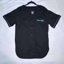 Diamond Supply Co Mesh Baseball Jersey Black Tiffany Blue Small