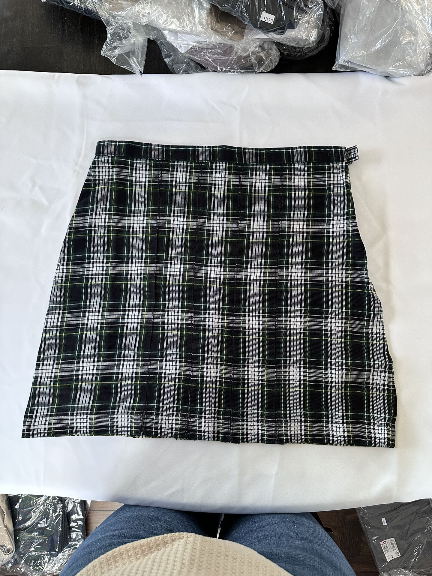 Lands End Women’s Plaid Box Pleat Skirt Size 6