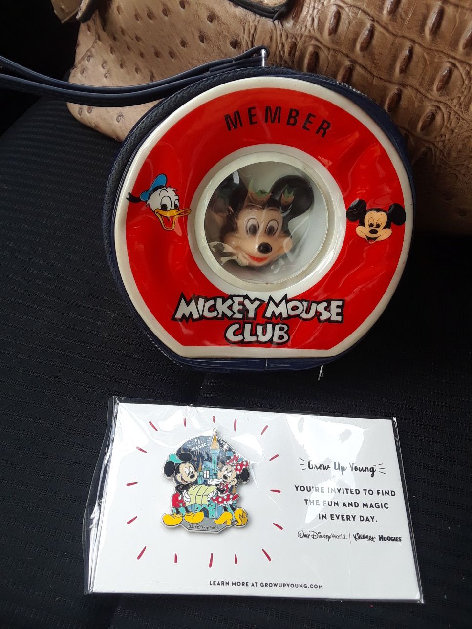 Mickey Mouse Club Member Purse & Pin! Vintage