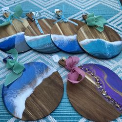 Round Acacia Wood Boards Food Safe Cheese Boards 
