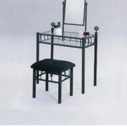 Black Glass Vintage Vanity 