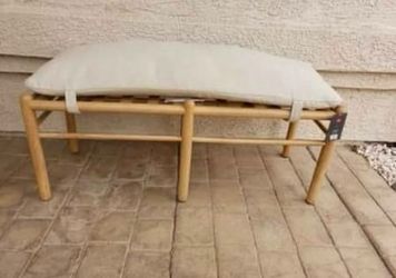 Emery wood and upholstered bench deals