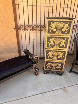Gothic Victorian style ornate carved filing cabinet 