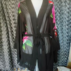 Brand New Victoria Secret Sheer Floral Kimono Robe