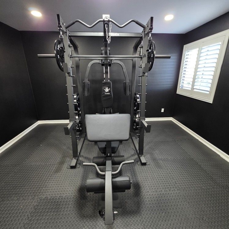 Smith Machine 2001 | Multi-Use Adj Bench | Gym Equipment | Fitness | Squat Rack | Excercise |🔴WEIGHTS AND BARBELL SOLD SEPARATELY 🔴 FREE DELIVERY 🚚