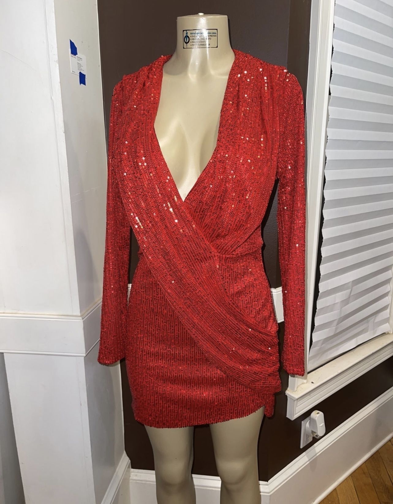 Red Sequin bodycon Dress
