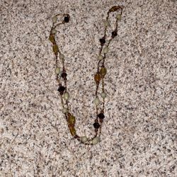 Brown And Cream Beaded Necklace