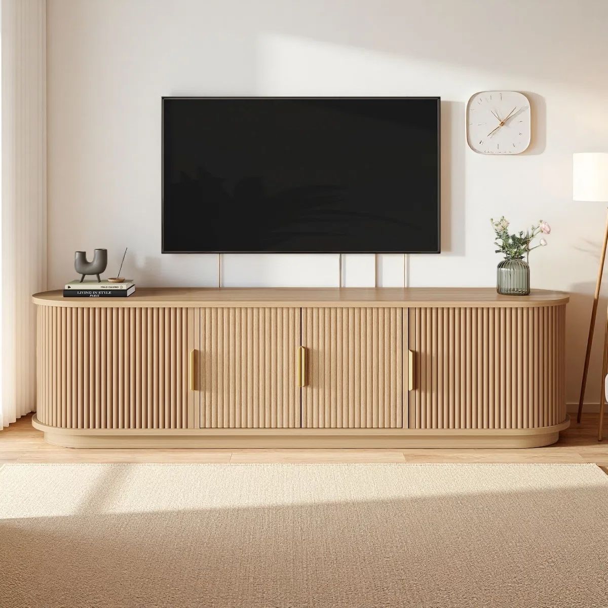 Light Wood Farmhouse TV Stand