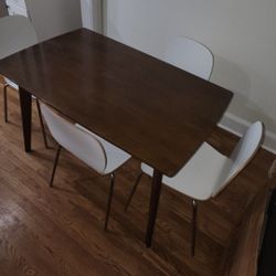 Kitchen Table W: 29 In/ L: 47 In / H: 30 In-  And Four Chairs