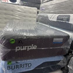 TWIN XL PURPLE RESTORE PREMIER MATTRESS & MATTRESS & BOX SPRING BED SET