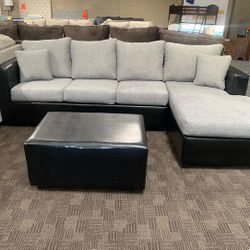 Black And Grey Sectional 
