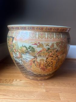 Vintage Royal Satsuma Japanese Fish Bowl or CB Planter