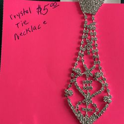 Small Crystal Necktie Necklace