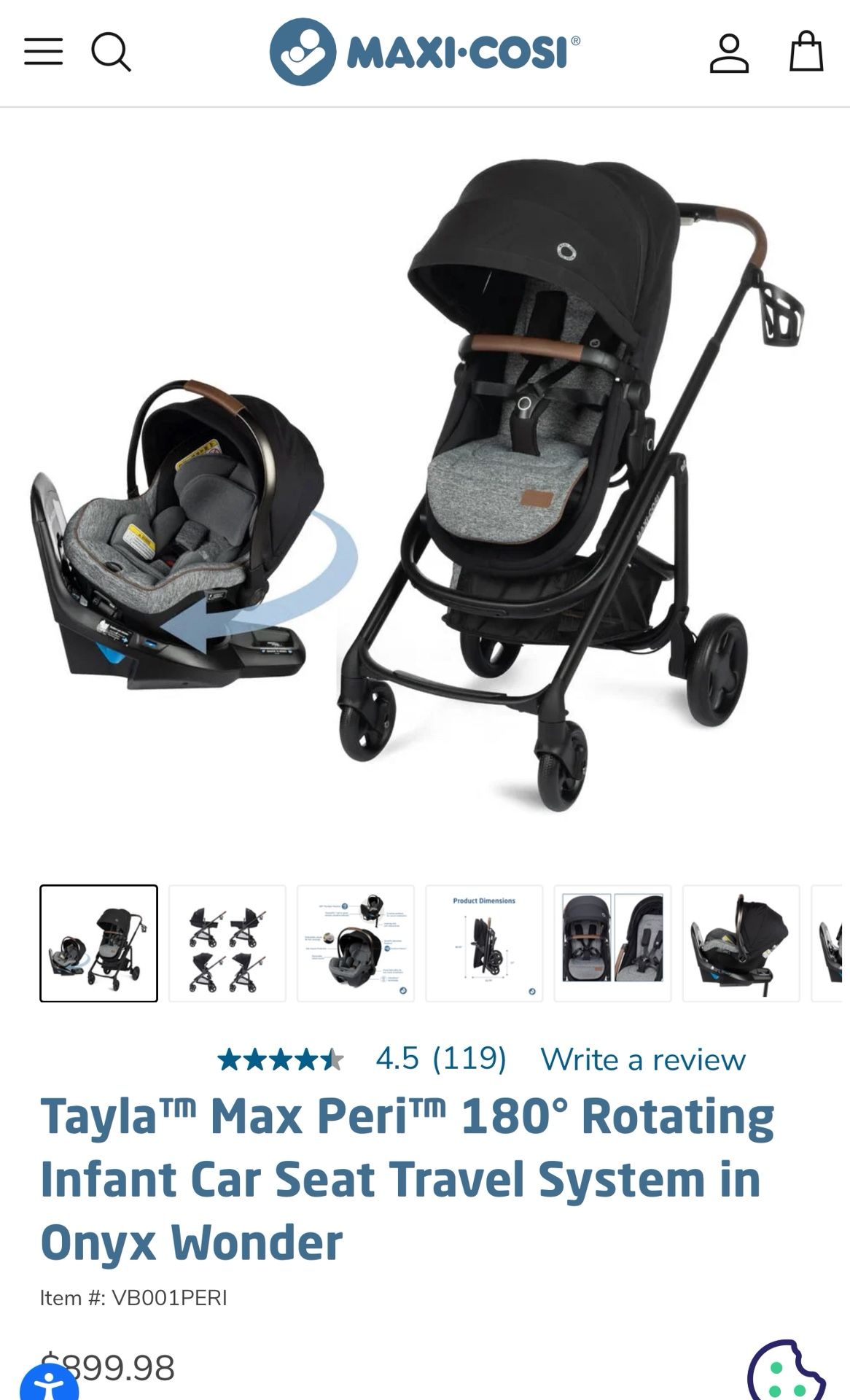 Maxi Cosi Tayla Max 180 Travel System. Onyx Sand