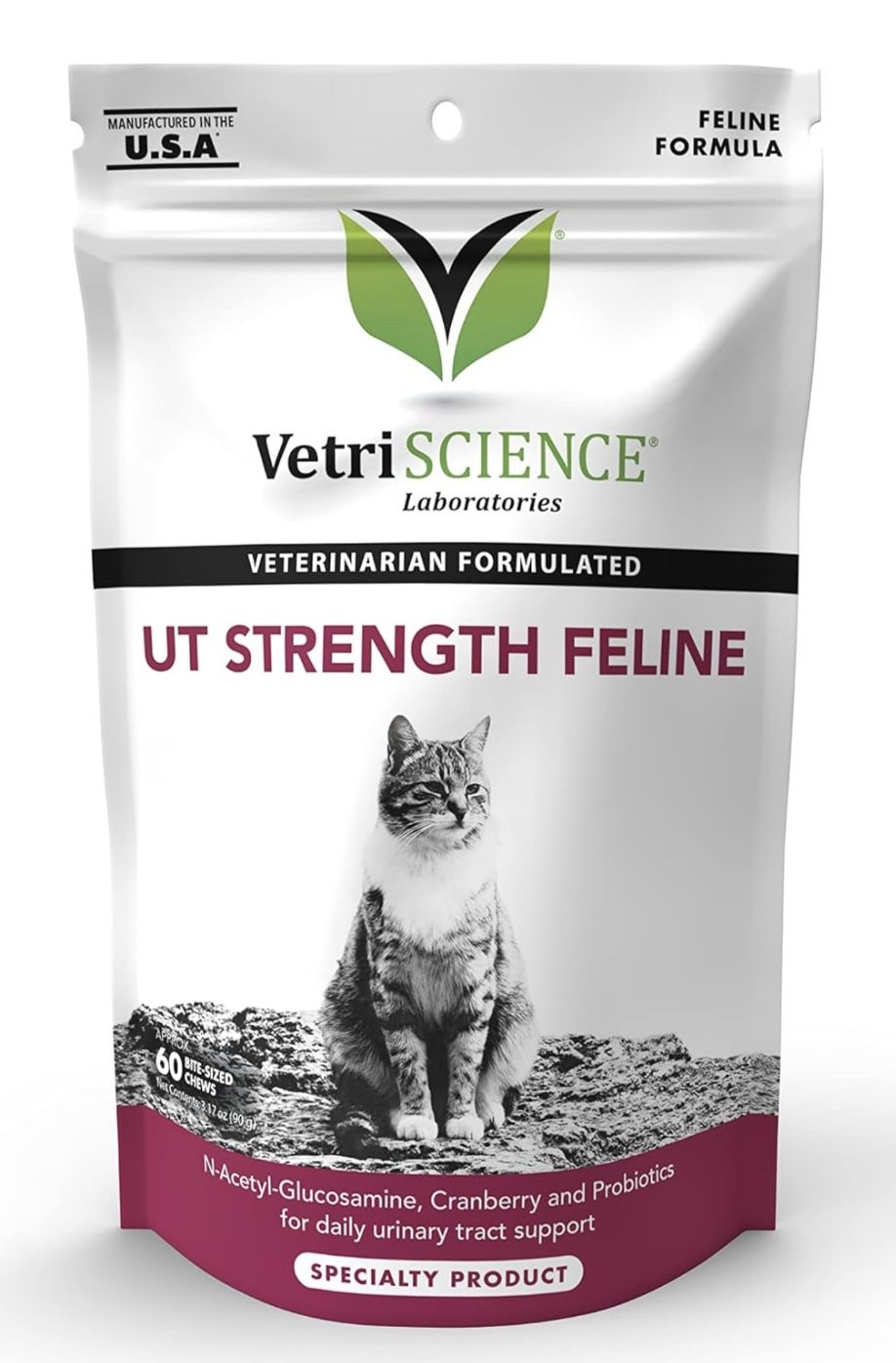 VETRISCIENCE UT Strength Feline Urinary Tract Support Supplement Chews for Cats NEW